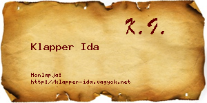 Klapper Ida névjegykártya