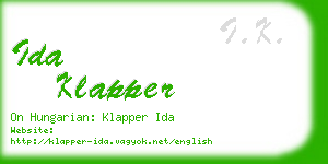 ida klapper business card